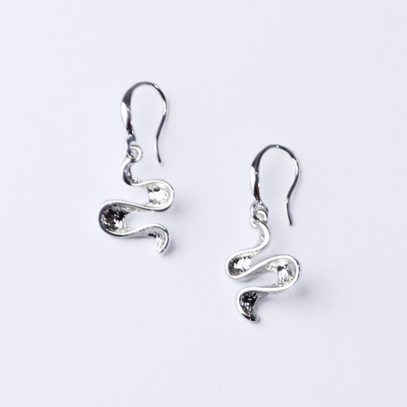 Boho Shifting Waves Dangle Earrings, Abstract Ocean Wave Minimalist Drop Earrings, Mother's Day Gift for Her, Available in Gold, Silver, Rose Gold