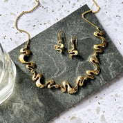 Boho Shifting Waves Dangle Earrings, Abstract Ocean Wave Minimalist Drop Earrings, Mother's Day Gift for Her, Available in Gold, Silver, Rose Gold