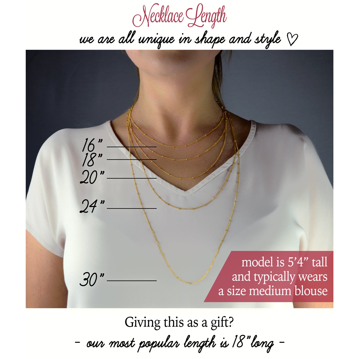 Visual Guide for Men's and Women's Chain Lengths | Mettle by Abby