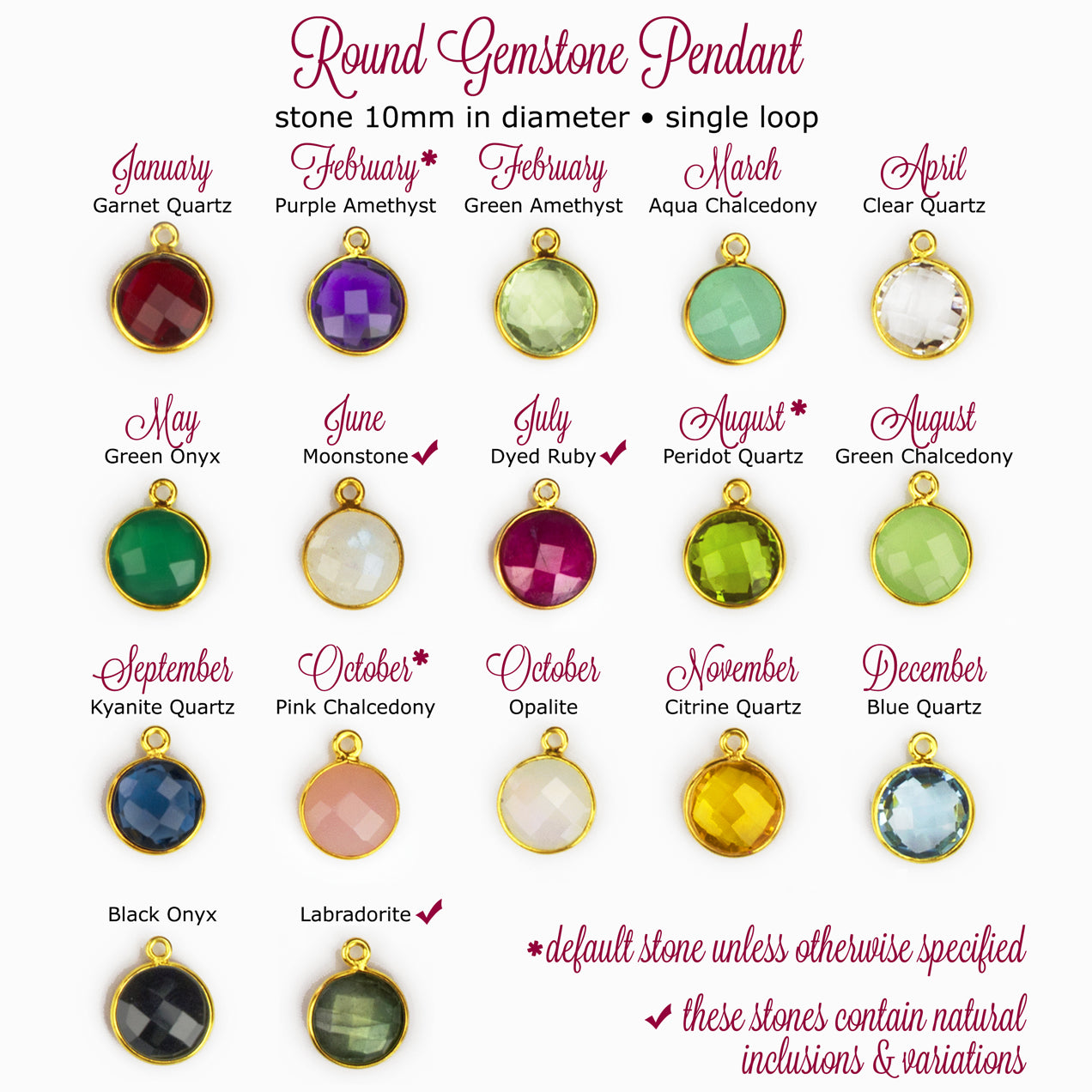 Round Birthstone Lariat Necklace