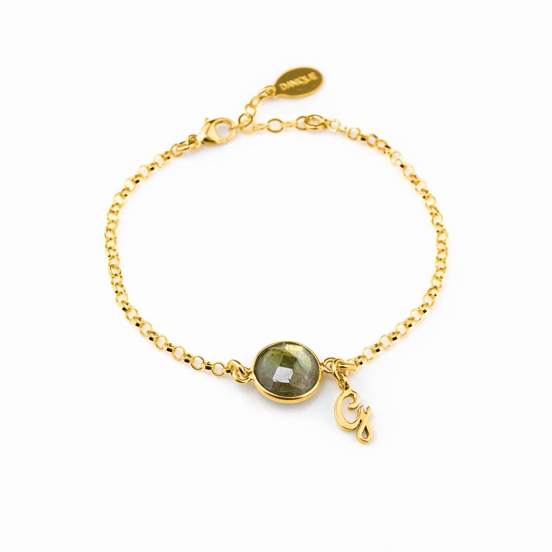 Birthstone initial bracelet sale