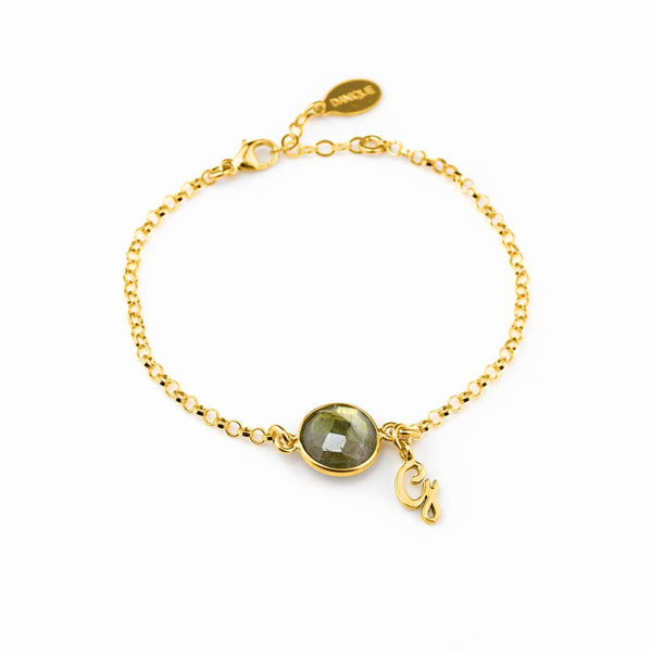 Custom Initial Birthstone Bracelet