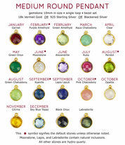 Customizable Round Birthstone Vertical Station Necklace