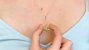 Custom Wave Teardrop Birthstone Necklace