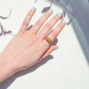 Tiny Stacking Mother's Birthstone Cabochon Rings