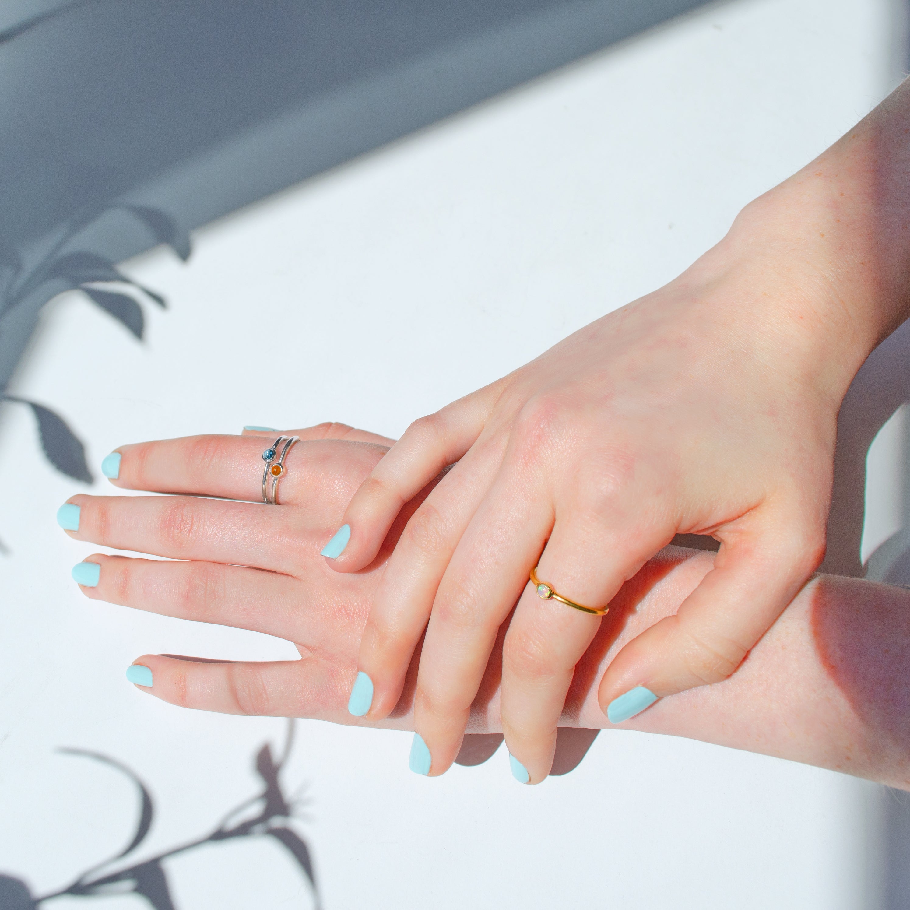 Dainty Stackable Citrine Cabochon Ring : November Birthstone