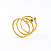 Tiny Stacking Mother's Birthstone Cabochon Rings