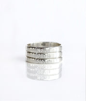 Custom Name Engraved Fingerband Ring 3mm Wide Personalized Gift for Mom