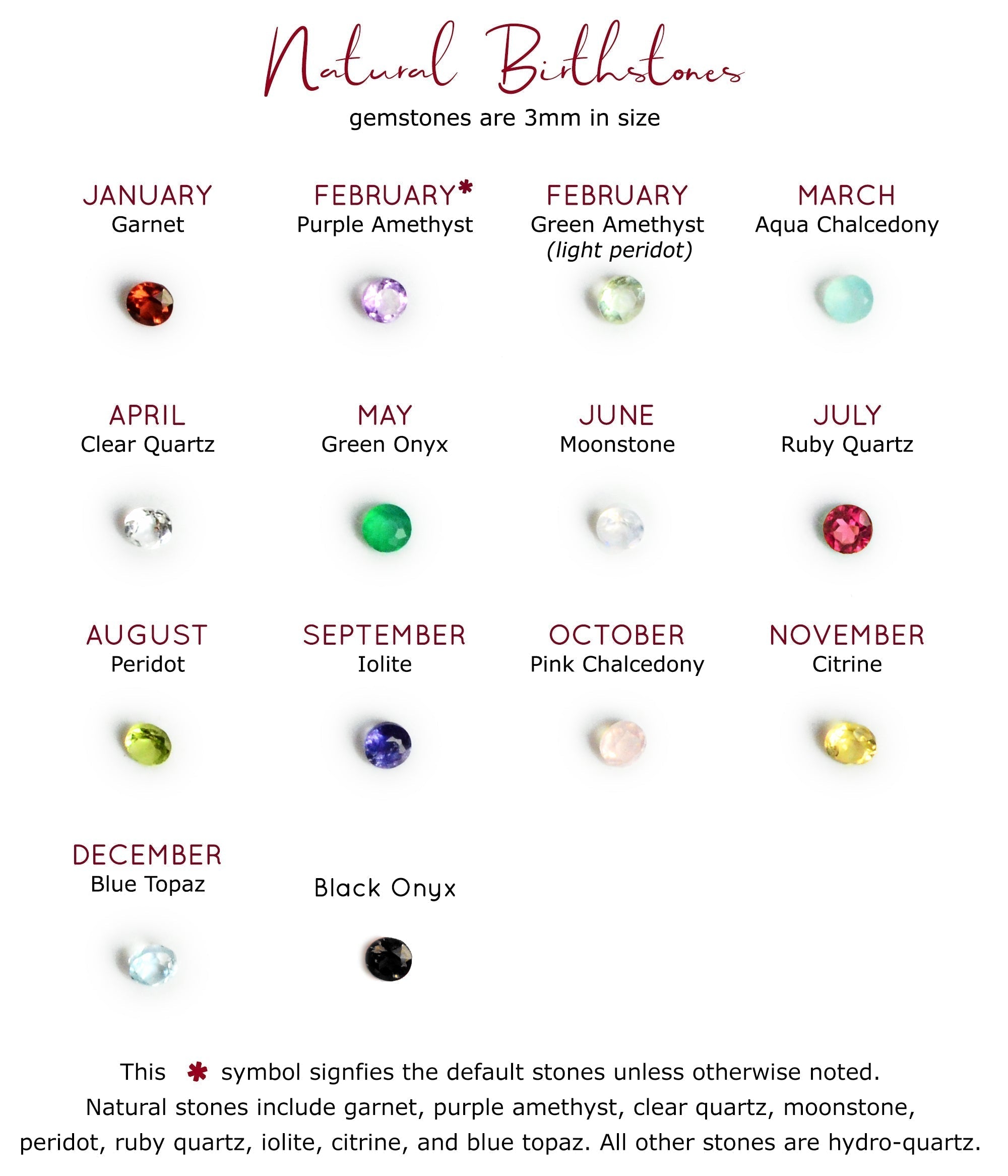 3mm stones, natural birthstones, quartz stones