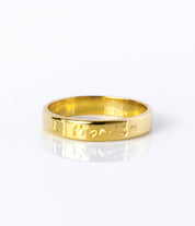 18K Vermeil Gold Finger Band Custom Engraved with Actual Handwriting. Memorial Jewelry, Personalized Memorial Ring, Handwriting Memorial Ring Band for Him