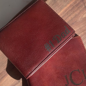 Personalized Men's Photo Wallet, Fathers Day Gift for Dad Initial Monogram  Name Wallet Custom Picture Leather Slim Bifold Wallet for Grandpa Husband