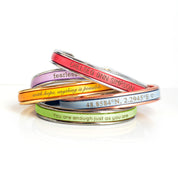 Personalized Thin Leather or Cork Cuff Bracelet
