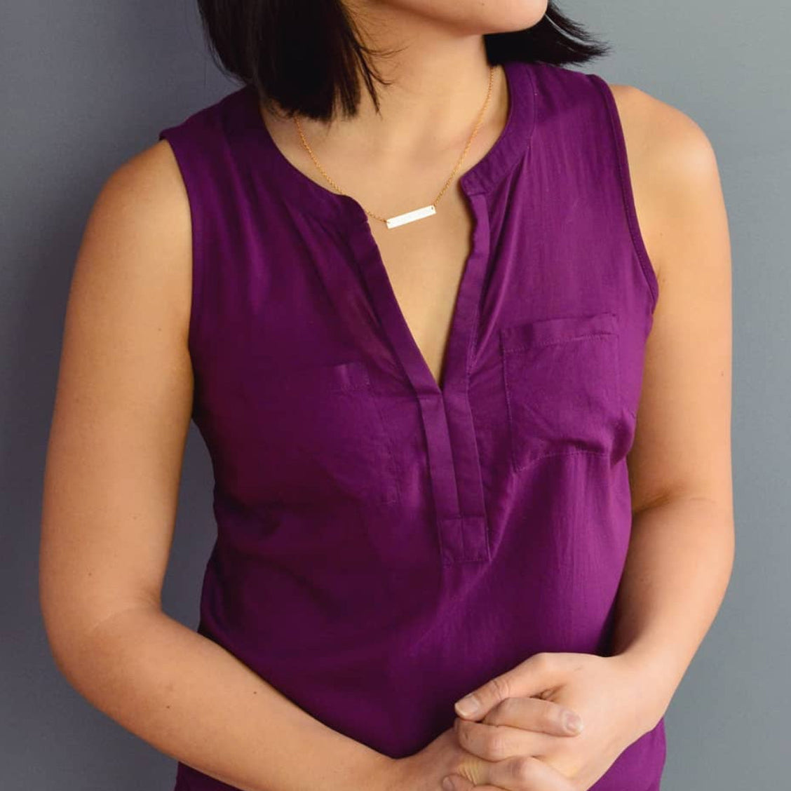 Morse code necklace - Silver, Gold or Rose Gold Bar