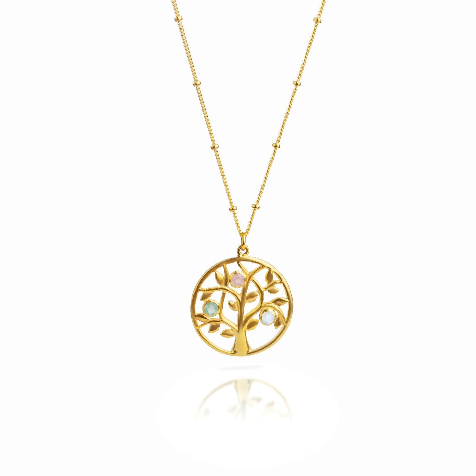 Custom Family Tree Birthstone Pendant Necklace, Sterling Silver, Gold Vermeil, Rose Gold Filled, Tree of Life Christmas Gift for Grandma, Mom, Nana