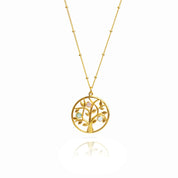 Custom Family Tree Birthstone Pendant Necklace, Sterling Silver, Gold Vermeil, Rose Gold Filled, Tree of Life Christmas Gift for Grandma, Mom, Nana