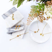 Bloom Birthstone Charm Necklace for Mom, Flower Pendants