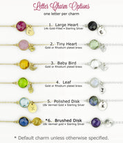 Personalized February Birthstone & Initial Charm Necklace, 925 Sterling Silver, 18k Vermeil Gold, Custom Amethyst Station Necklace, Minimalist Gemstone Necklace, Christmas Gift for Her, Gift for Women