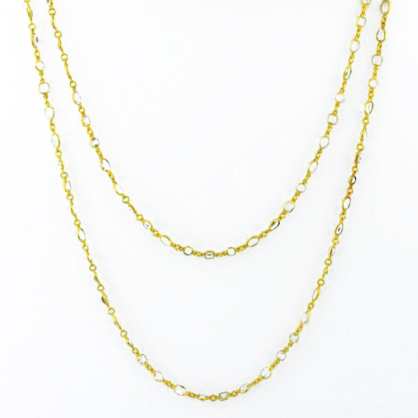 Clear Quartz long station necklace - April Birthstone