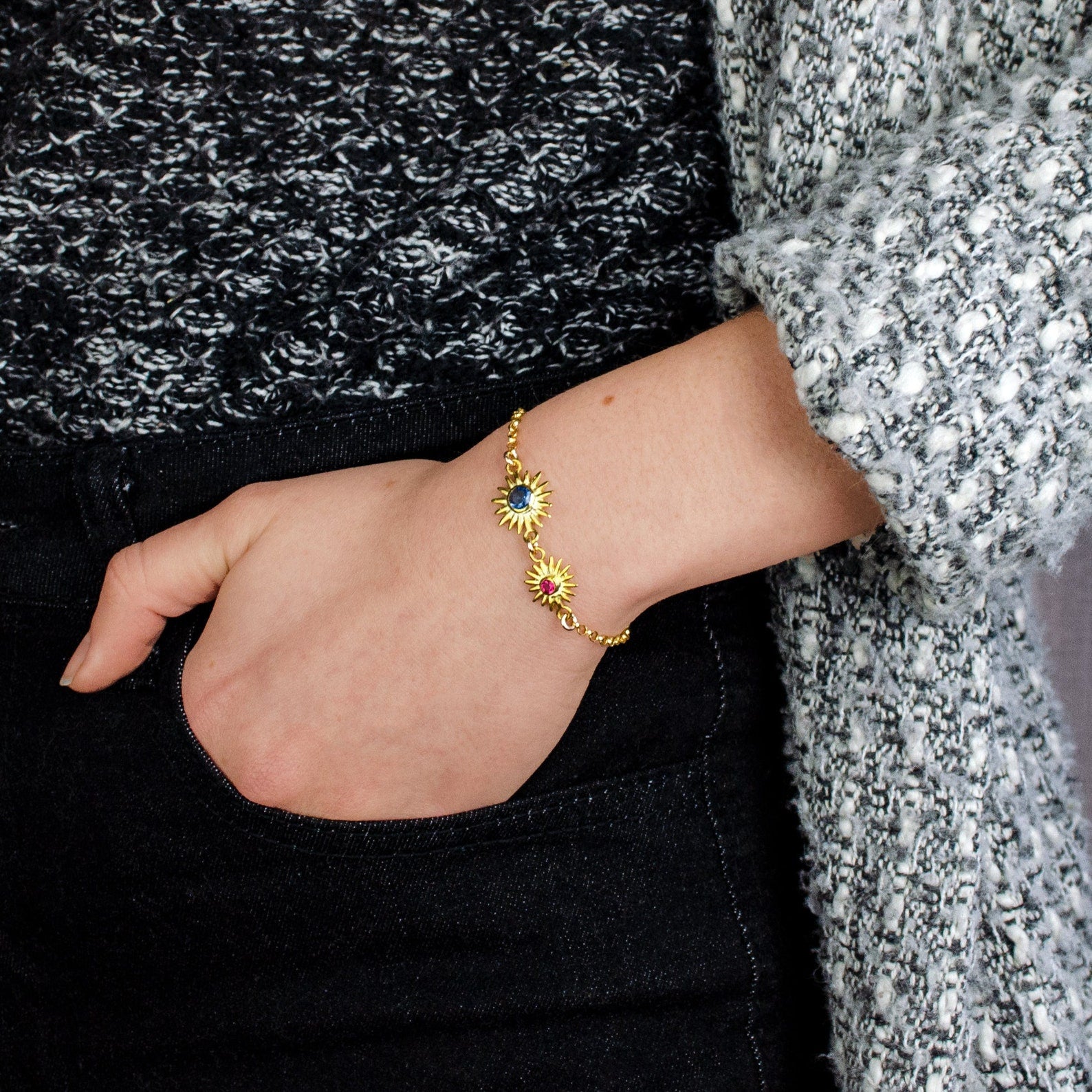 3 birthstone bracelet for mom hot sale