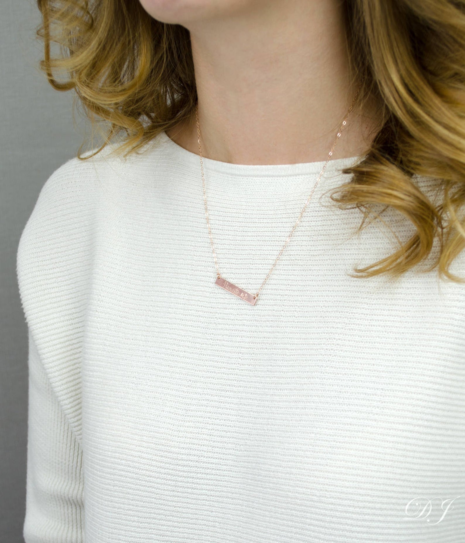 Fearless Necklace - Silver, Gold or Rose Gold Bar Necklace