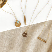 mama necklace collection disk necklace bar necklace vertical bar necklace disc necklace with birthstone