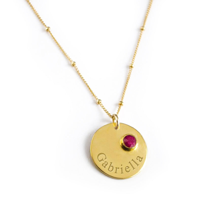 JulyEngravedDiskPendantNecklaceRubyGemstoneJewelryForHer.jpg