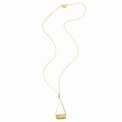 Moonstone Adira Bar Triangle Pendant Necklace, Sterling Silver or Gold Vermeil, Modern Boho Chic Frame Pendant Necklace for Women, June Birthstone