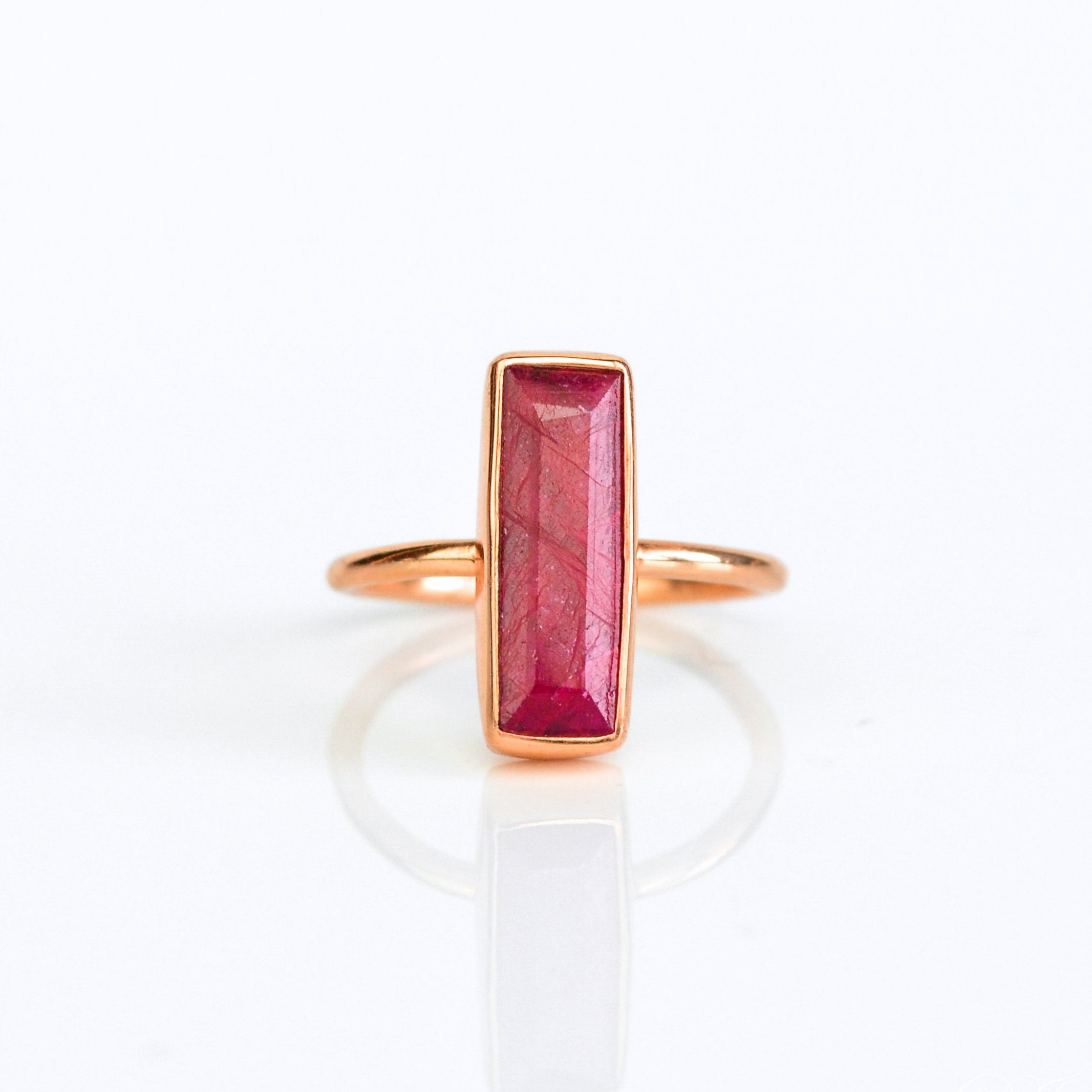 Ruby Bar Ring July Birthstone Danique Jewelry