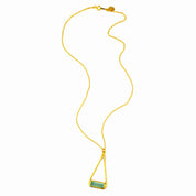 Aqua Chalcedony Adira Bar Triangle Frame Necklace, Sterling Silver, Gold Vermeil, Modern Boho Chic Frame Pendant Necklace for Women, March Birthstone
