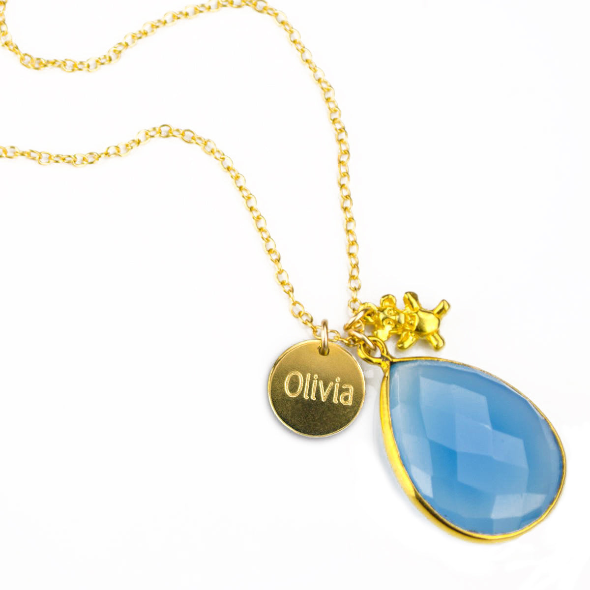 Oliver Teddy Bear Necklace Gold - Kinn