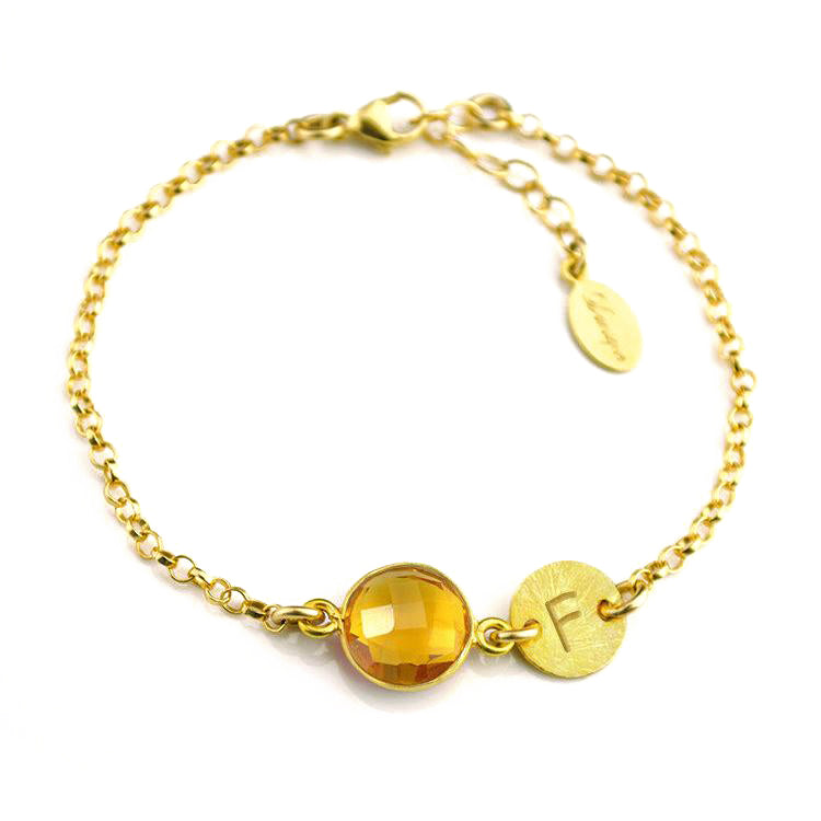 Customizable 14k Yellow Gold Charm Bracelet