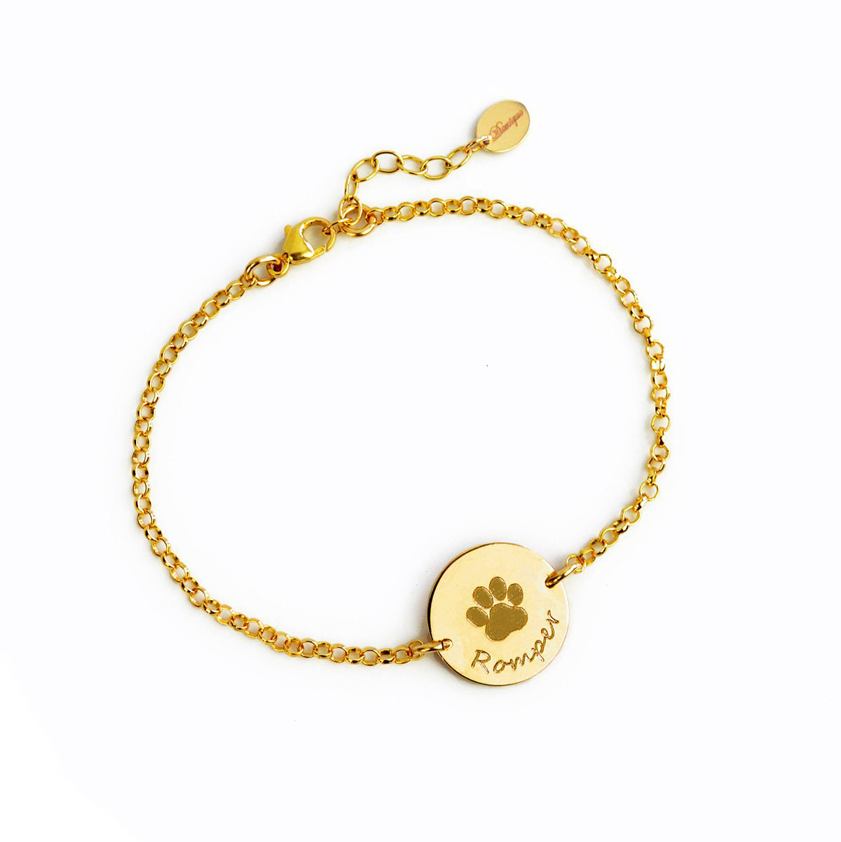 Engraved Gold Plated Disc Bracelet/Anklet