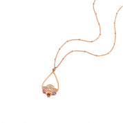Custom Wave Teardrop Birthstone Necklace