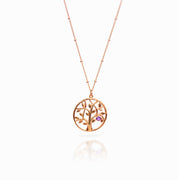 Custom Family Tree Birthstone Pendant Necklace, Sterling Silver, Gold Vermeil, Rose Gold Filled, Tree of Life Christmas Gift for Grandma, Mom, Nana