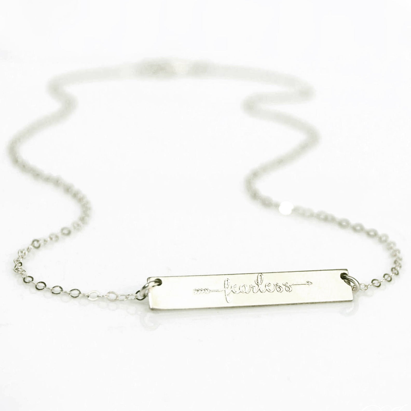 Fearless Necklace - Silver, Gold or Rose Gold Bar Necklace