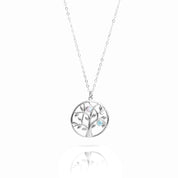 Custom Family Tree Birthstone Pendant Necklace, Sterling Silver, Gold Vermeil, Rose Gold Filled, Tree of Life Christmas Gift for Grandma, Mom, Nana