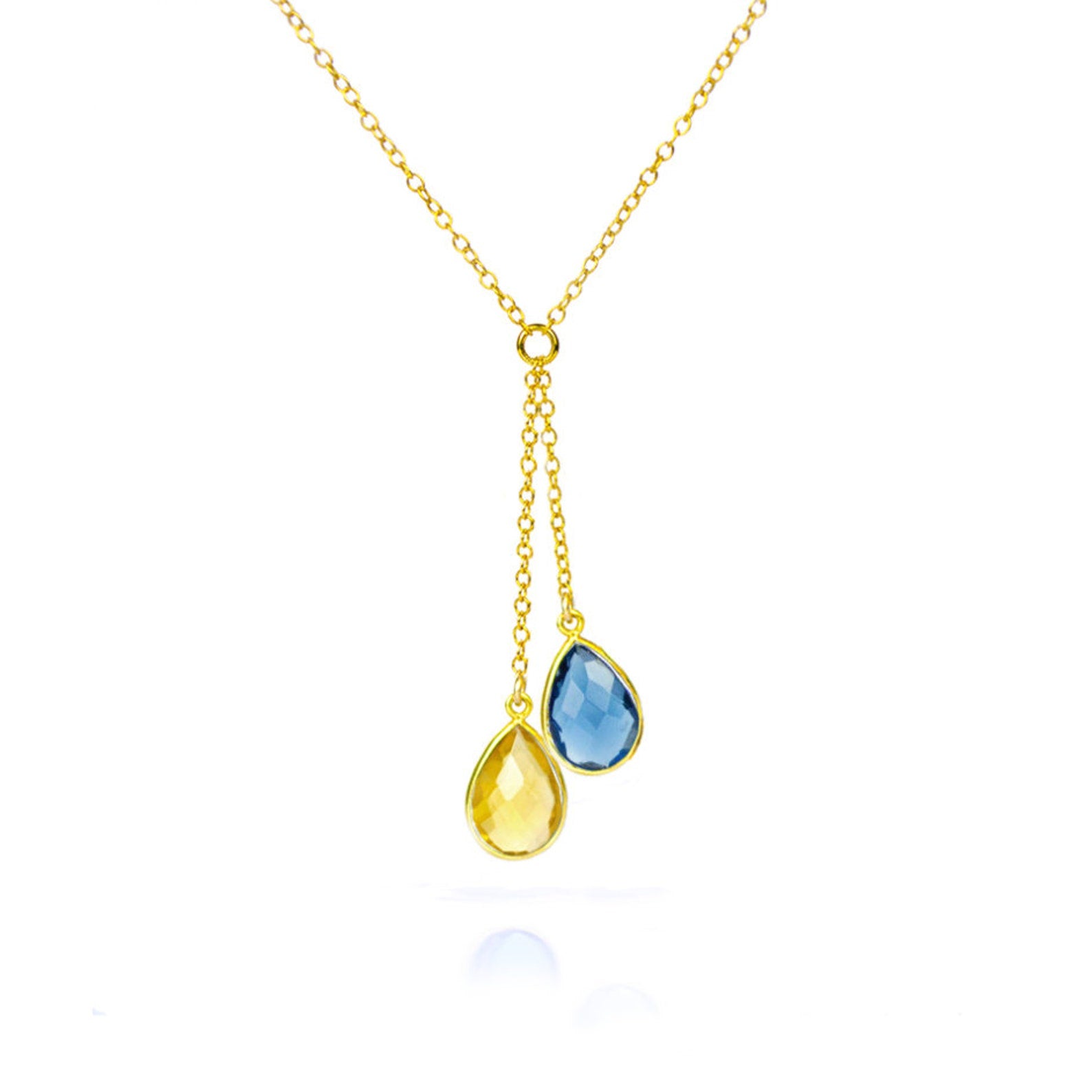 Ukraine Necklace Fundraiser Lariat Birthstone Necklace