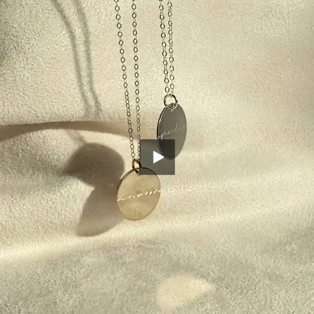 Custom Name Disc necklace Monogram Necklace Gift for Her 19mm