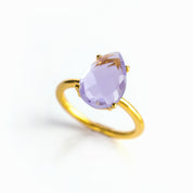 Alexandrite Teardrop Prong Set Ring | June Birthstone, Sterling Silver, Gold Vermeil, Rose Gold Vermeil, Birthday or Anniversary Gift for Her, Wife