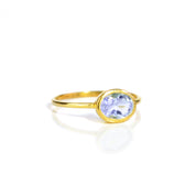 a gold alexandrite ring shown on white background. stackable! Stacking rings, bezel set, small oval, tiny oval, dainty oval, birthstone rings, sterling silver stamp, birthstone ring, birthstone jewelry, purple gemstone, purple birthstone, june birthstone, june gemstone, stack set, stacking rings, gemstone ring, birthstone ring, mother's day gift for her, gift for mom, gift for fiance, gift for girlfriend, wedding jewelry, bridesmaid, anniversary jewelry, anniversary gift, birthday gift, christmas gift