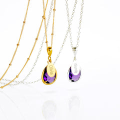 February Birthstone Name Necklace Purple Amethyst Danique