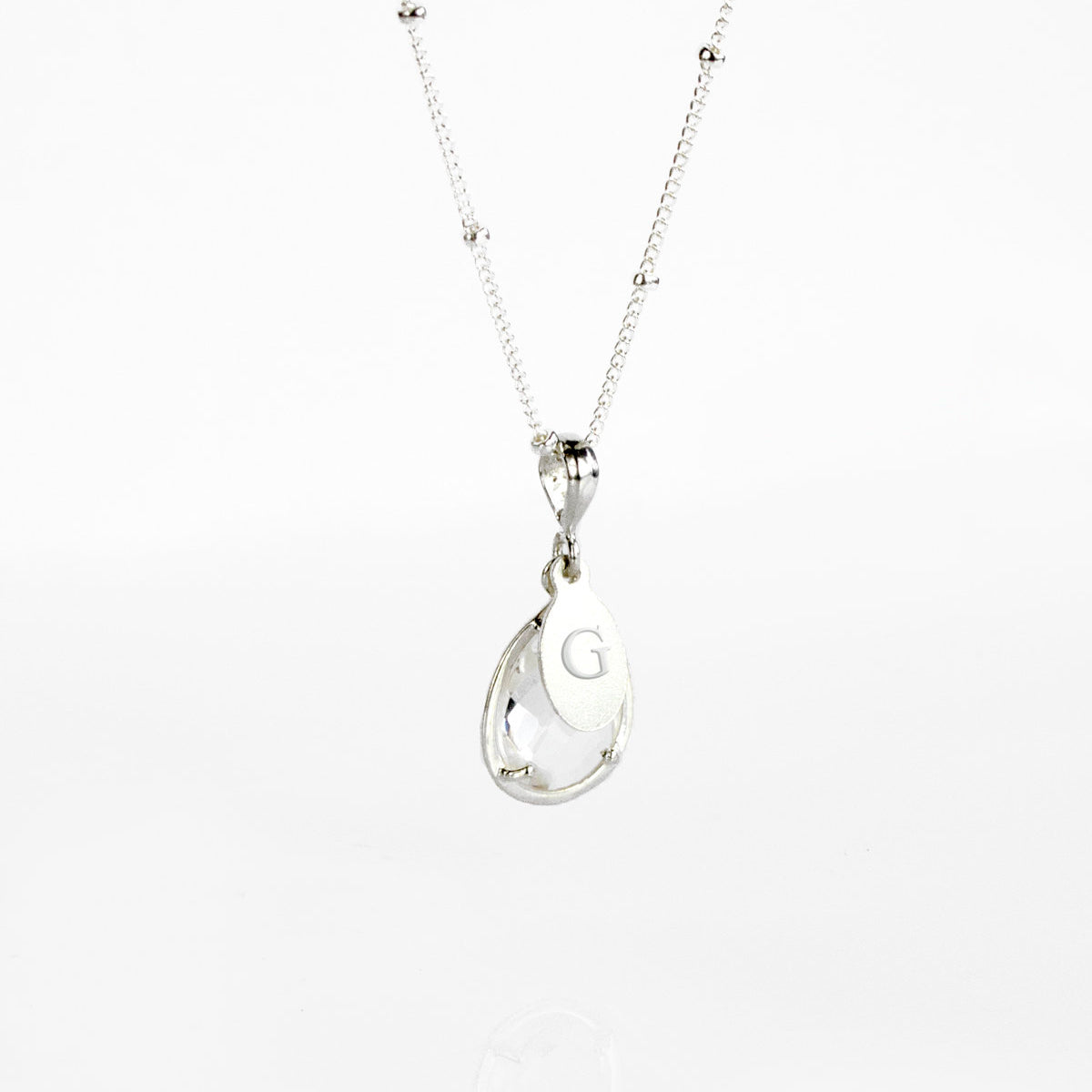 April Birthstone & Name Necklace | Clear Quartz, Personalized Birthday Gift for Women, Sterling Silver or Gold Filled, Meaningful Jewelry Gift for Her