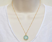 Faceted Round Smoky Quartz bezel station Necklace