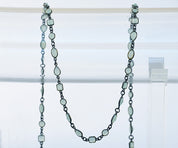 Aqua Chalcedony long  station necklace - March Birthstone