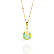 March Birthstone Necklace : Aqua Chalcedony