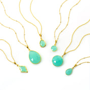 Aqua Chalcedony Necklace : March Birthstone