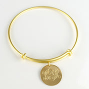 Personalized Monogram Bangle bracelet - Disk bangle