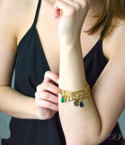 Personalized Birthstone Bracelet Bangle