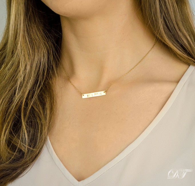Fearless Necklace - Silver, Gold or Rose Gold Bar Necklace