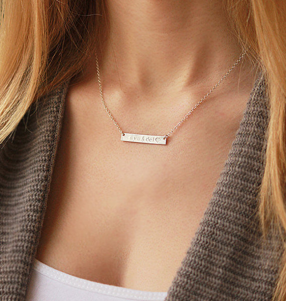 Anavia Family Bar Arrow Inspirational Stainless Steel Silver Engraved Bar  Necklace Horizontal Pendant Necklace for Women Jewelry with Gift Box -  Walmart.com